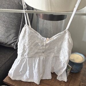 Hollister White Lace Tank Top